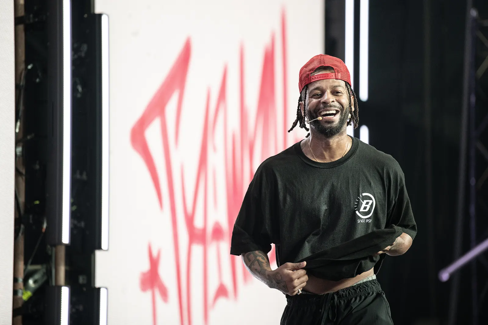 Taiwan Williams on stage laughing